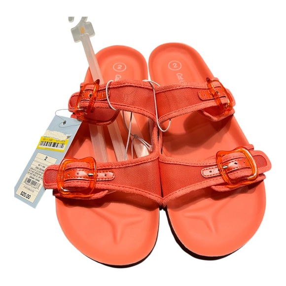 Cat & Jack Other - NWT Cat & Jack Kid Kaia Mesh Footbed Sandals- Coral Red Size 2
